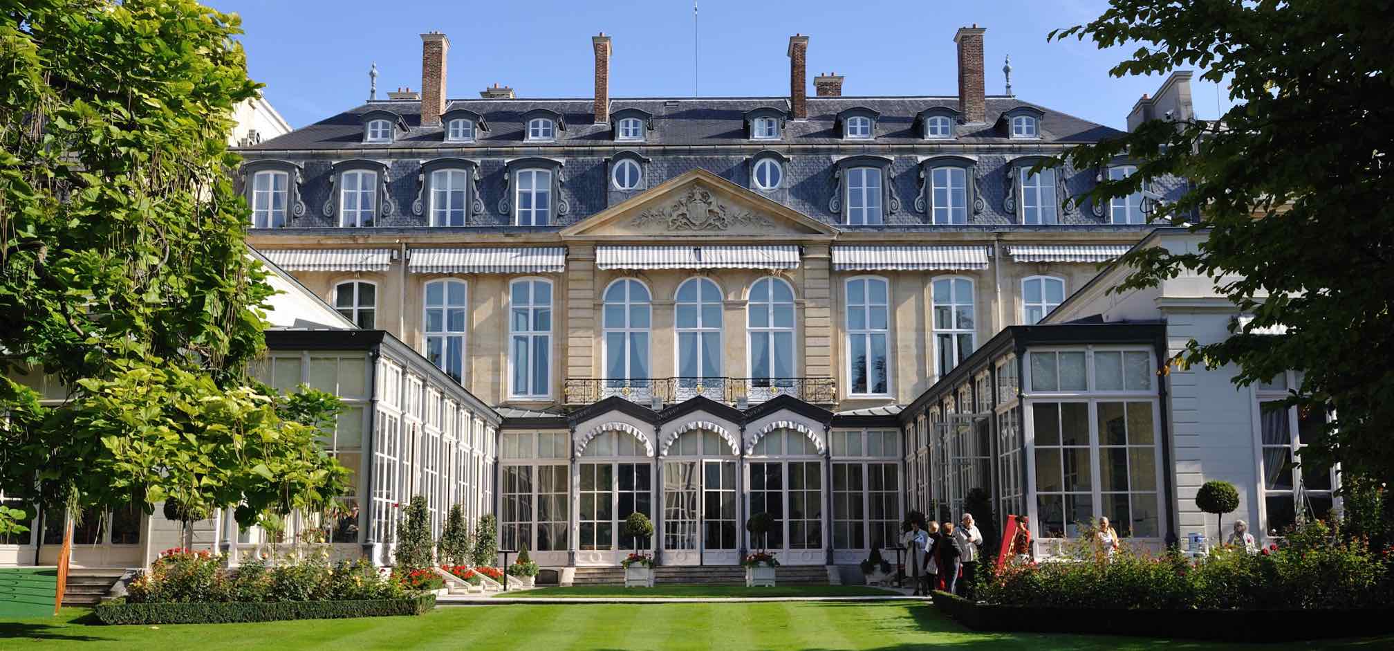 Large impressive building in Paris, France.