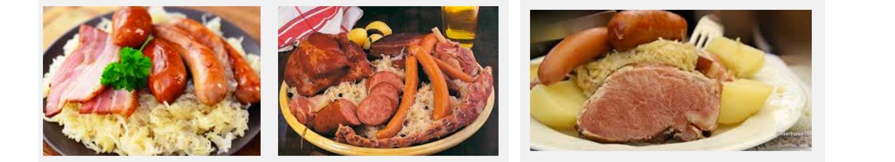 3 plates of choucroute garni