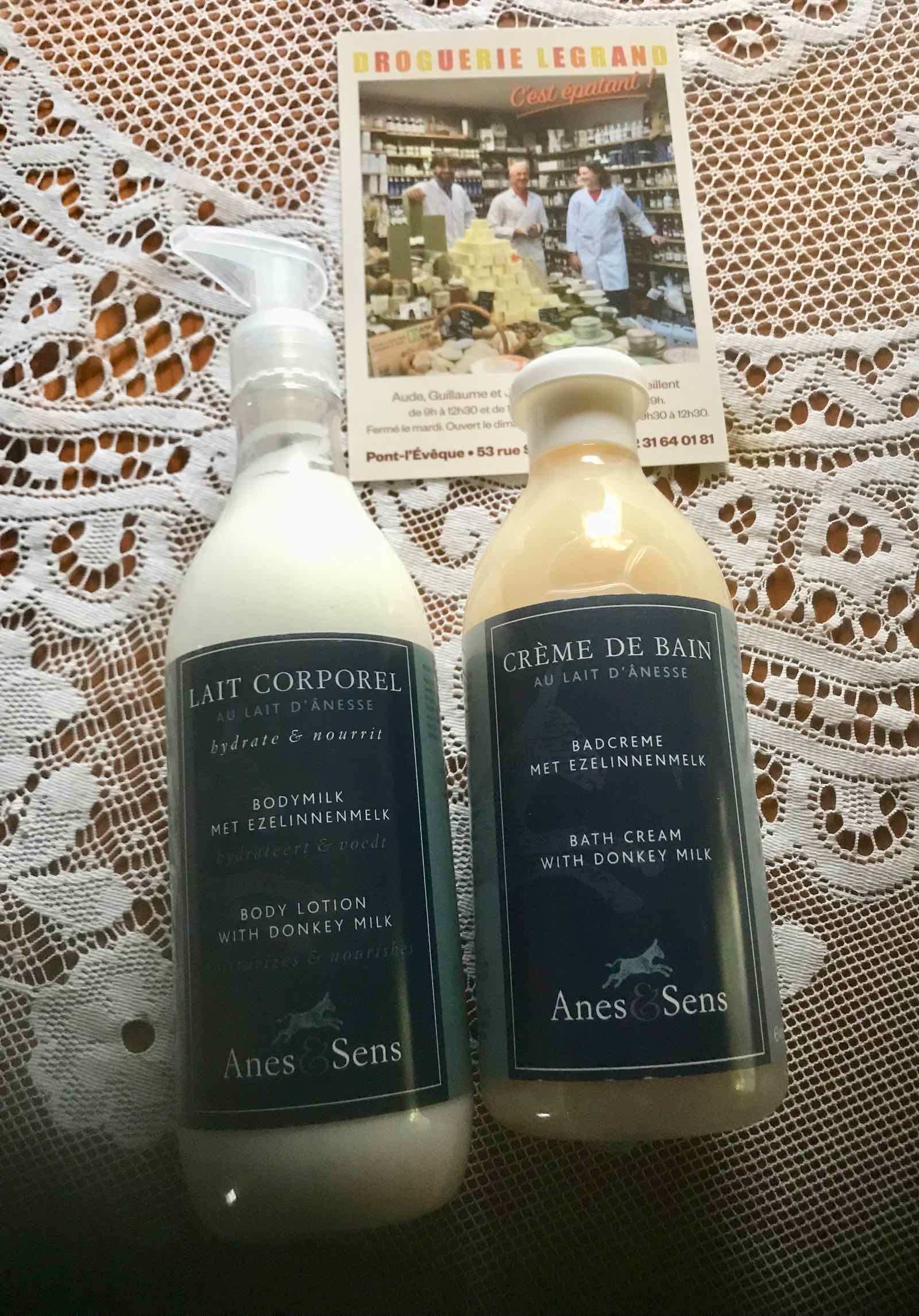 French donkey milk body lotion and bath oil