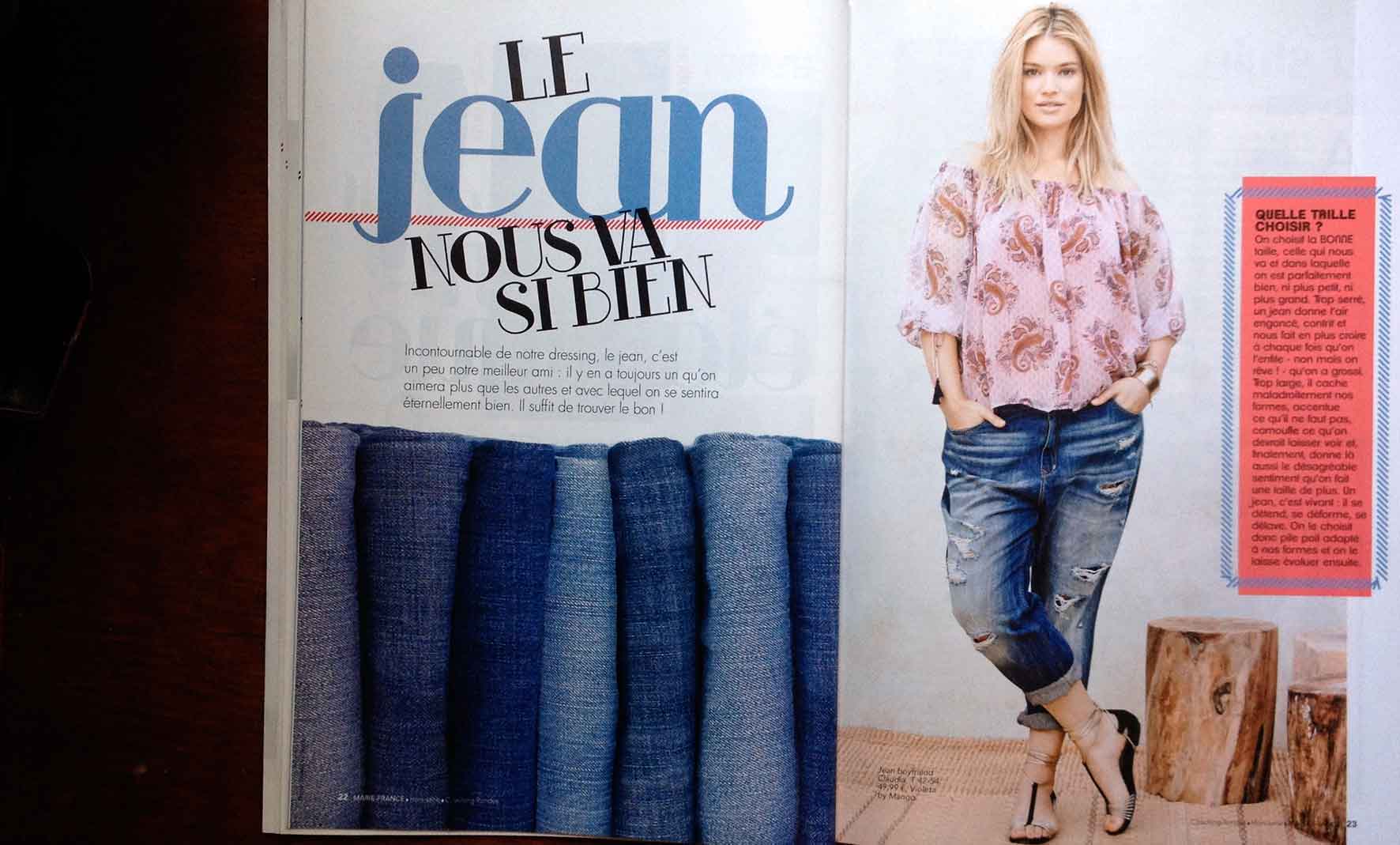 Intro page Coaching Rondes Jeans Section - large size model wearing jeans