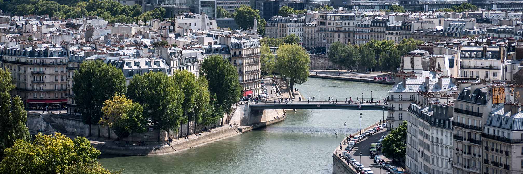 view of Paris bridge over Seine