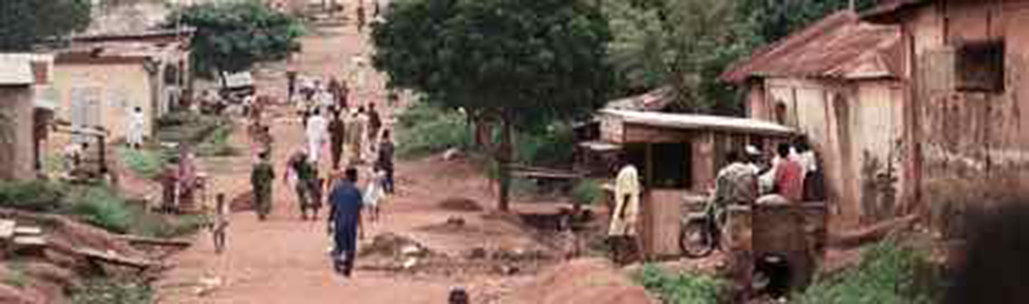 street scene West African village 1968