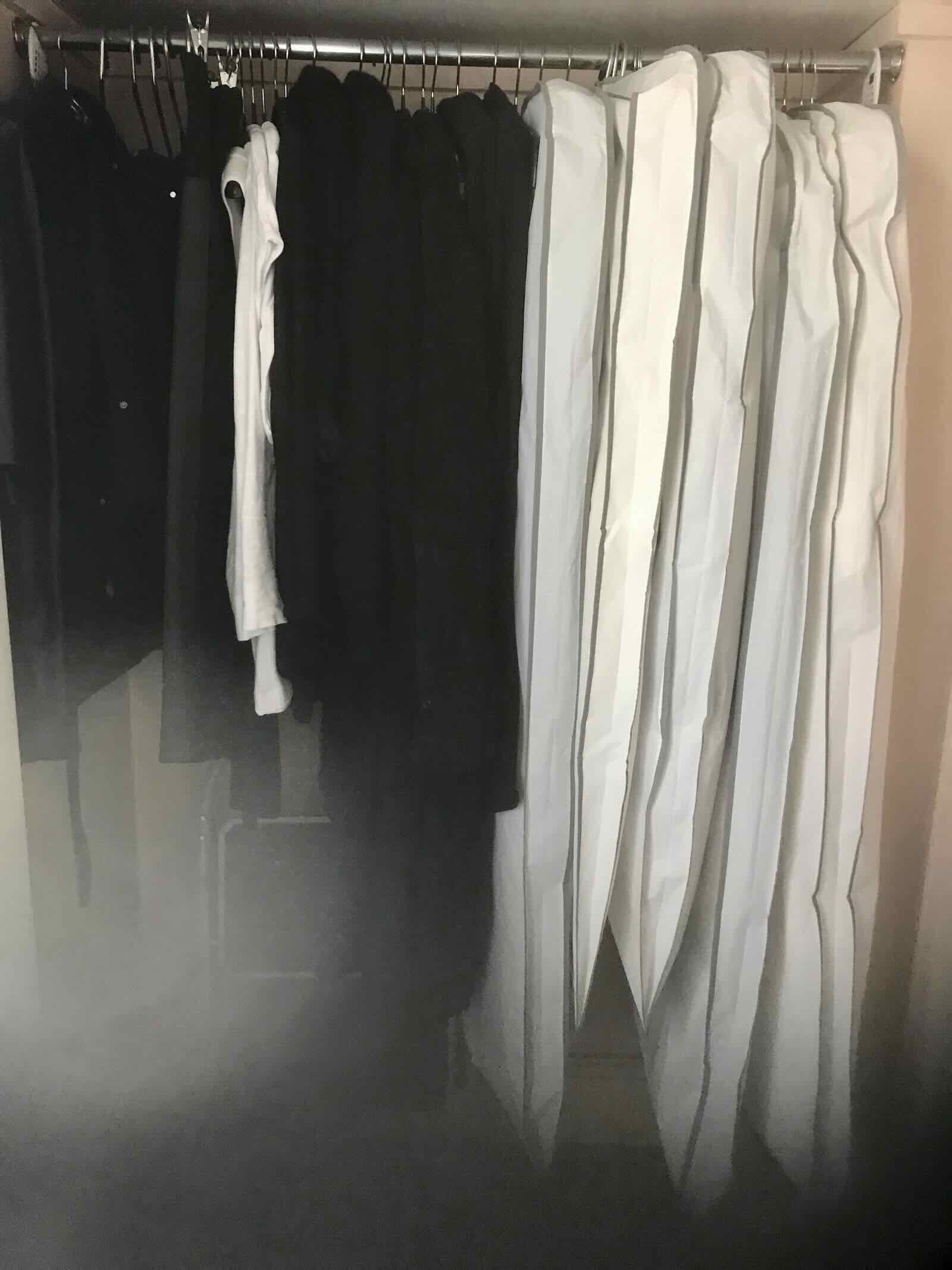 garments in closet