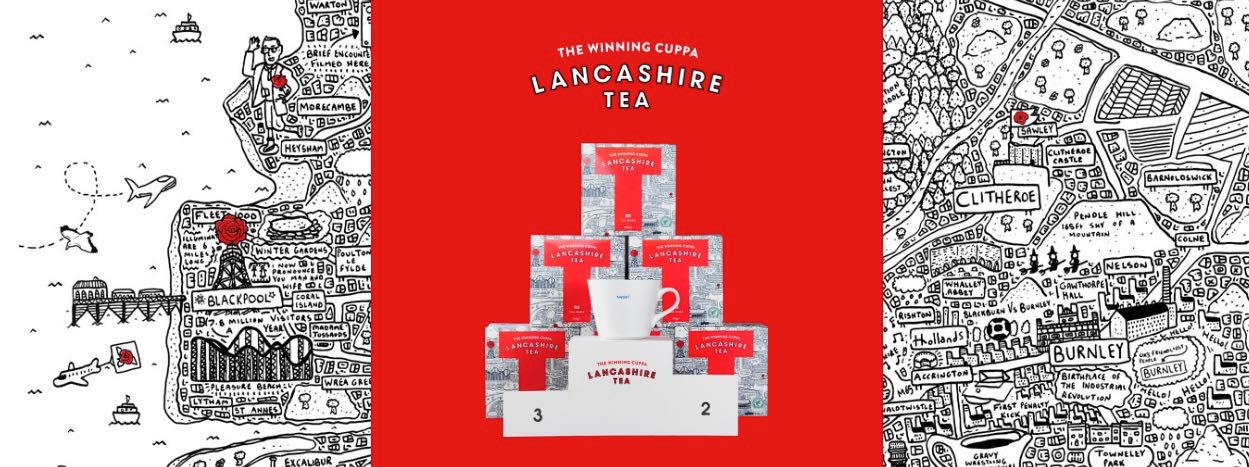 Display of Lancashire tea boxes
