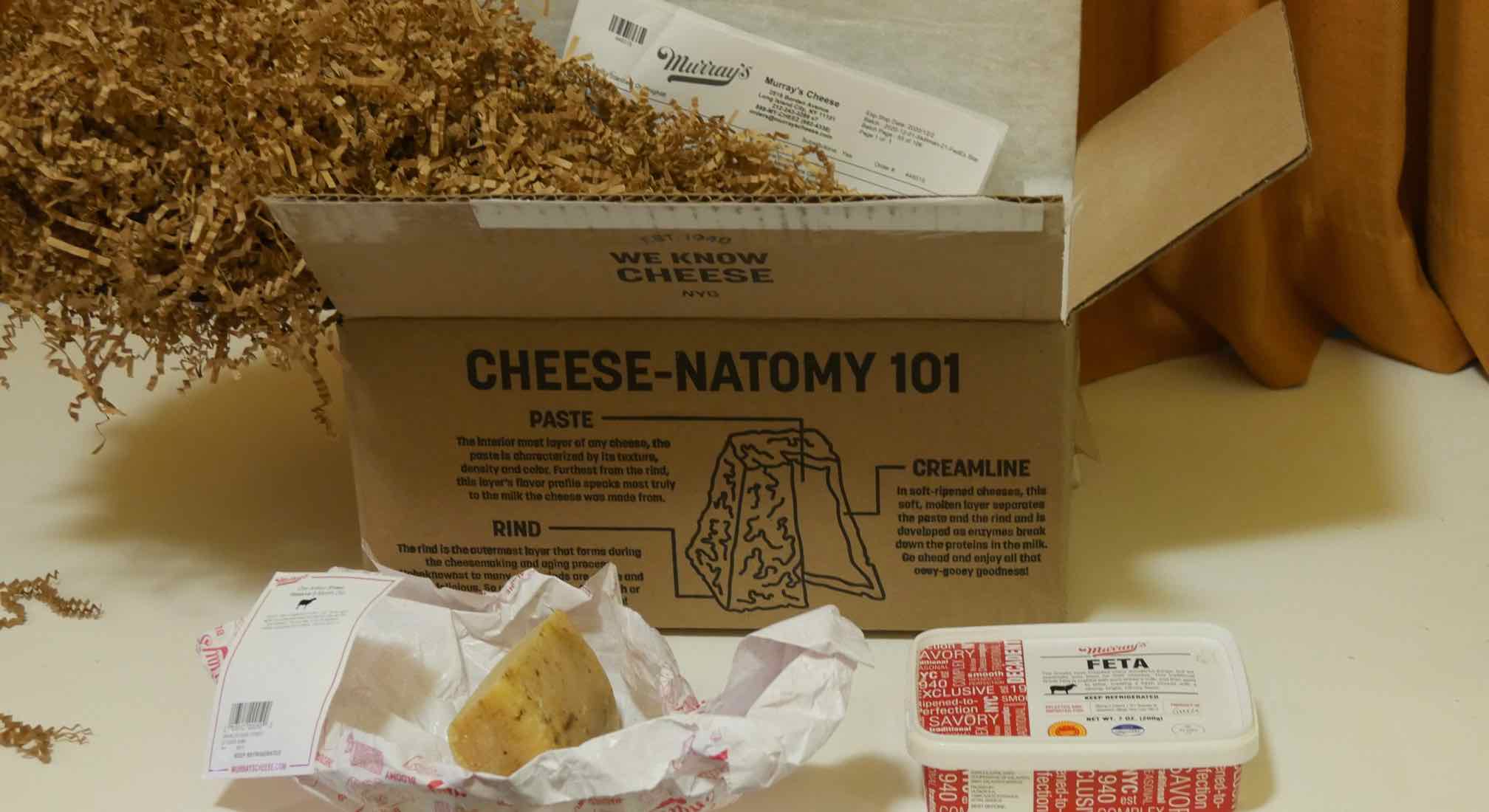 cheese and shipping box