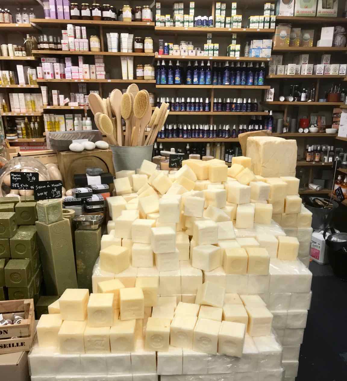 shop display of French soap